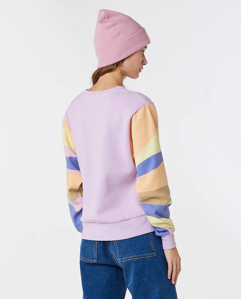 Sudadera Rip Curl Wavy Print  Sleeves Crew Lilac