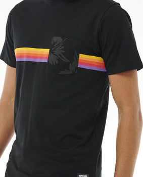 Camiseta Rip Curl Surf Revival Hoffman Pocket Tee Black