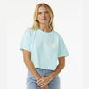 Camiseta Rip Curl Wettie Icon Crop Tee Sky Blue