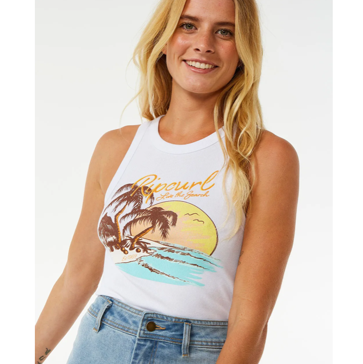 Camiseta Rip Curl Sunset Ribbed Tank White