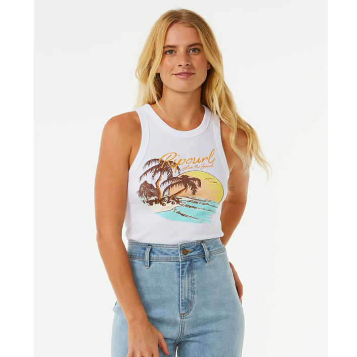 Camiseta Rip Curl Sunset Ribbed Tank White