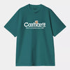 Camiseta Carhartt de color verde, en algodón orgánico de gramaje medio, con logo CARHARTT WIP en color blanco.