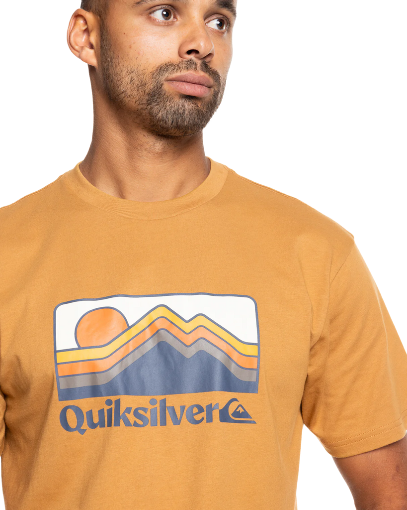 Camiseta Quiksilver Gradient Mountains Bone Brown