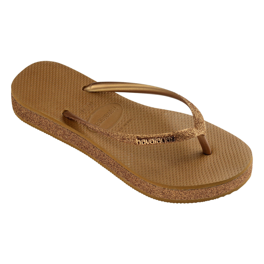 Chanclas Havaianas Slim Flatform Sparkle Bronze