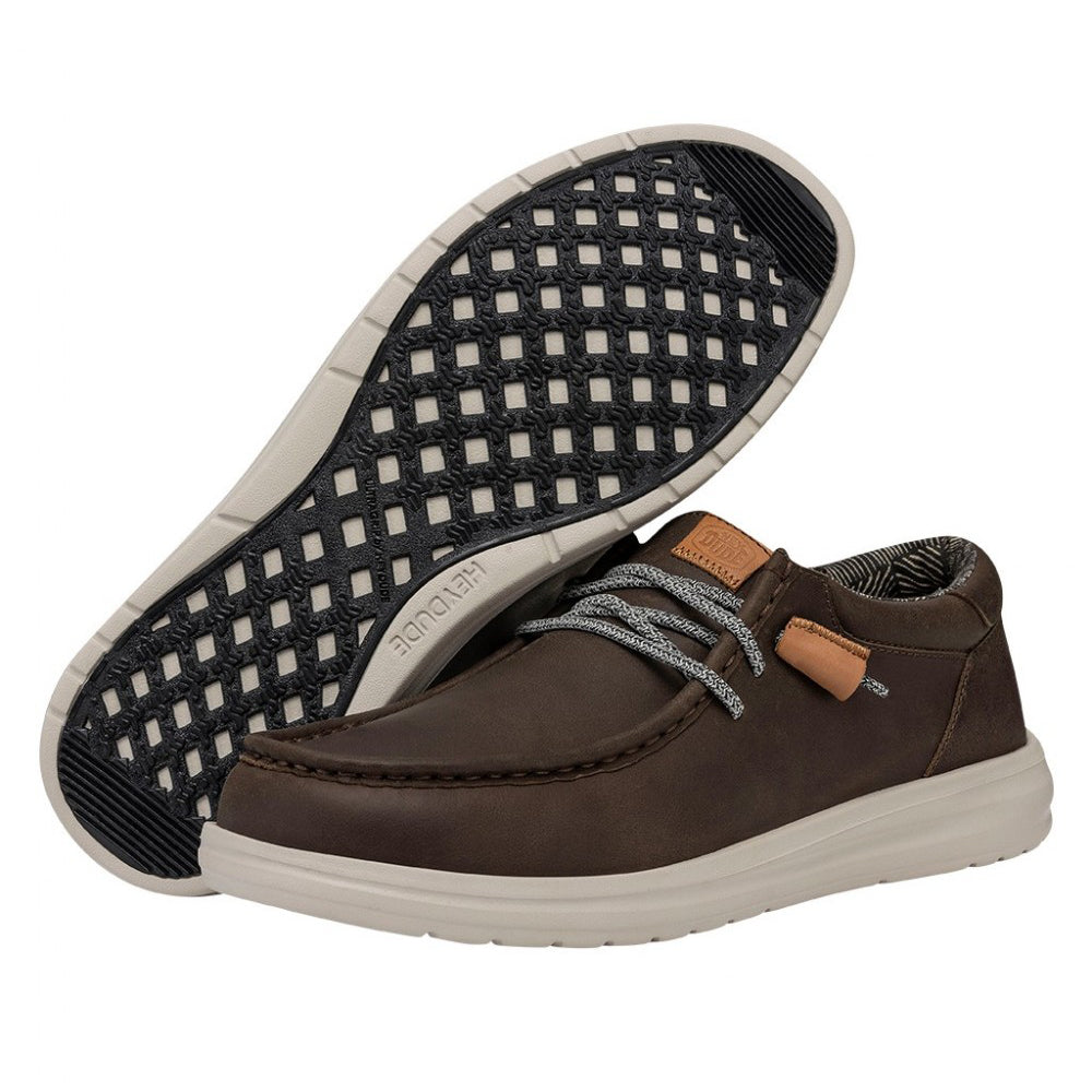 Zapatillas Hey Dude Wally Grip Craft Leather Grey