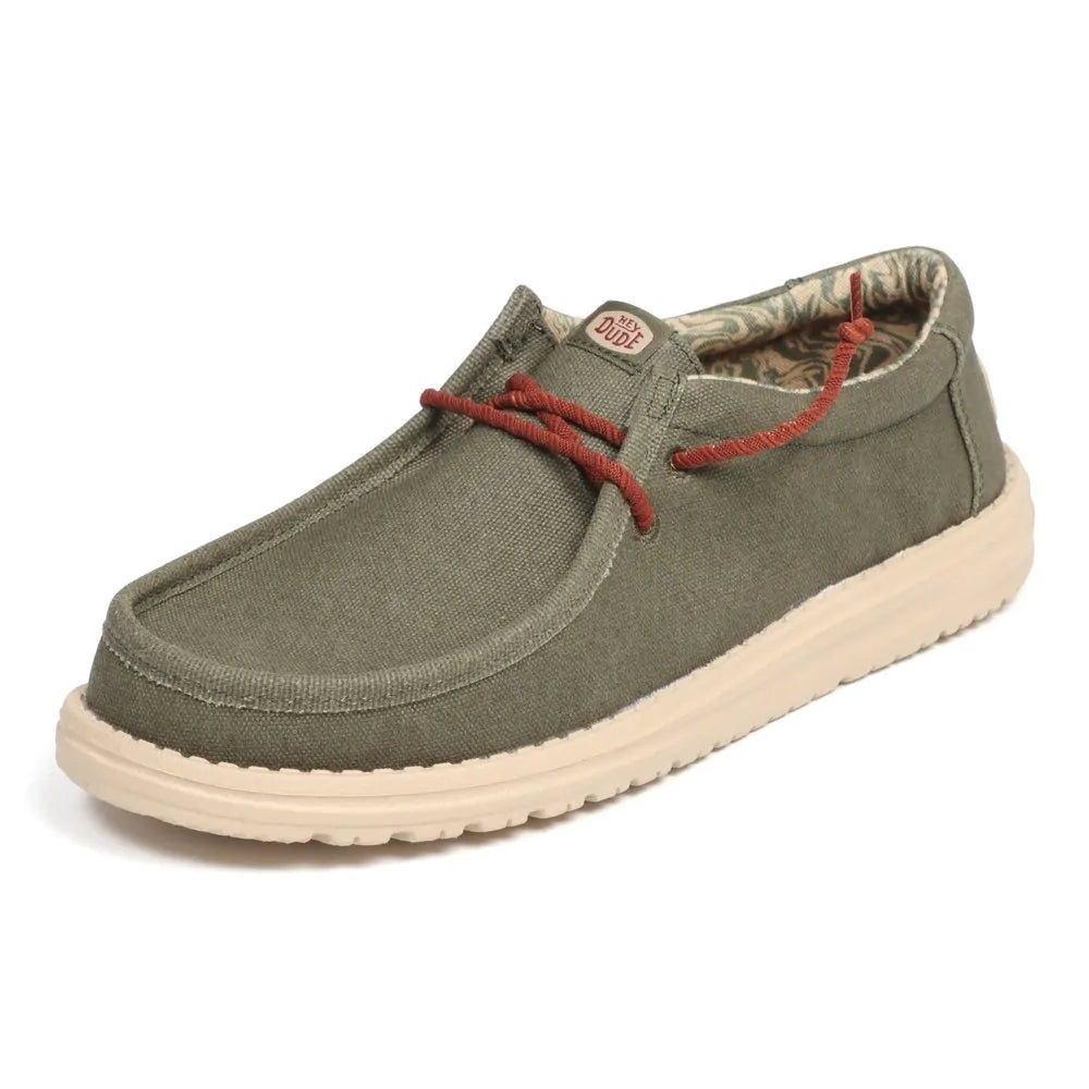 Zapatillas Hey Dude Wally Waxed Canvas Olive