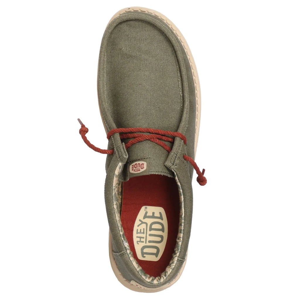 Zapatillas Hey Dude Wally Waxed Canvas Olive