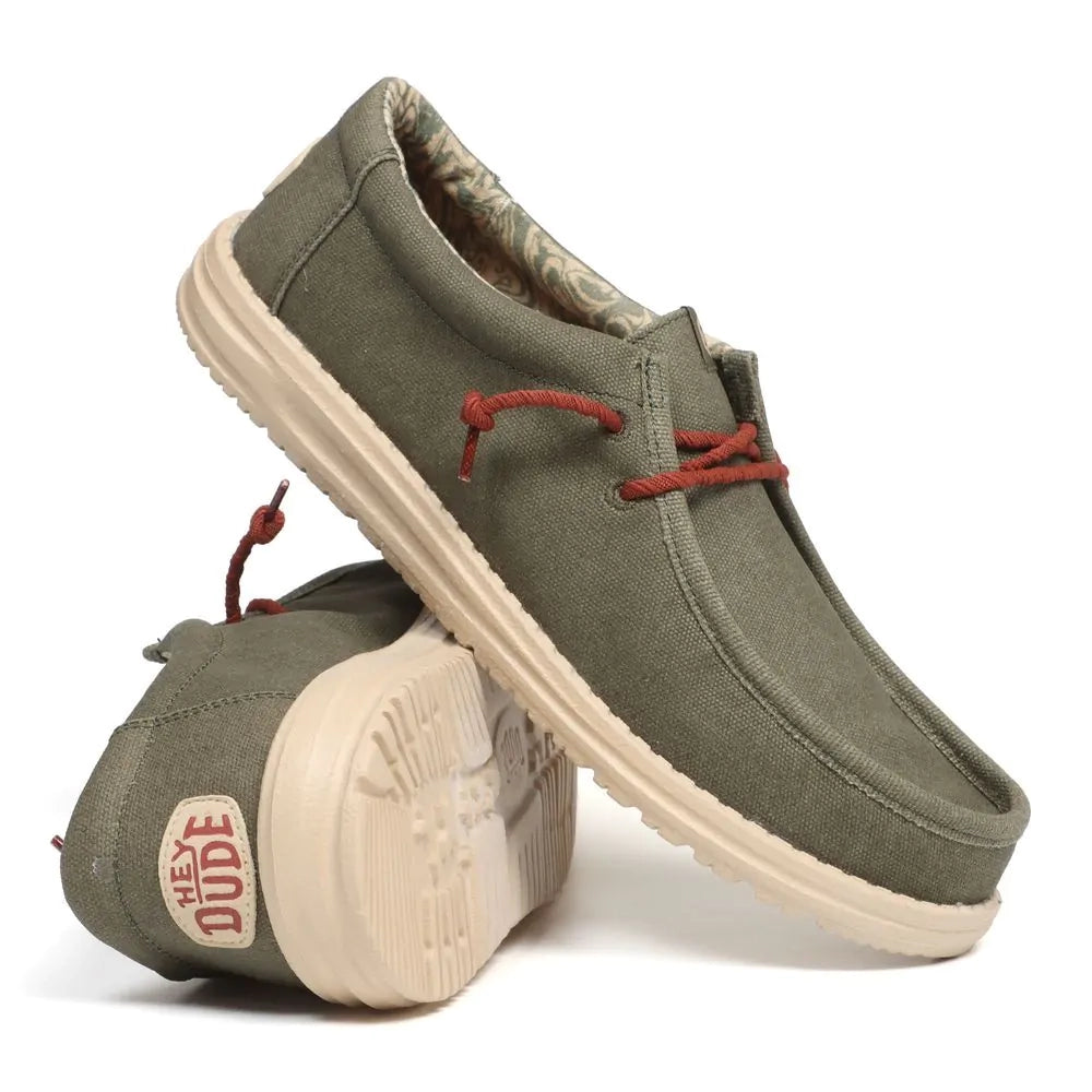 Zapatillas Hey Dude Wally Waxed Canvas Olive