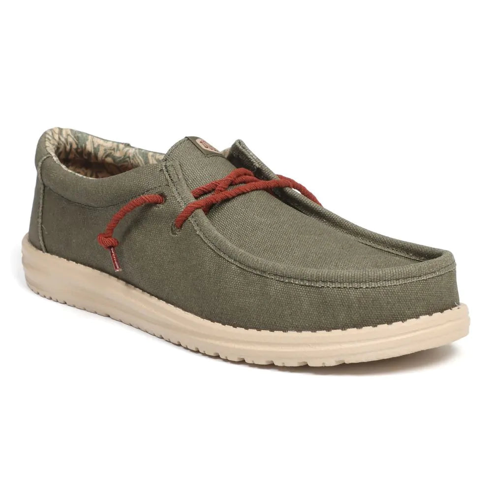 Zapatillas Hey Dude Wally Waxed Canvas Olive